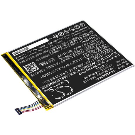 3.8V, Li-Polymer, 4650mAh, Tablet battery fits Amazon, 26s1018, Kindle Fire Hd 8, Pr53dc, 17.67Wh Tablet Cameron Sino Technology Limited