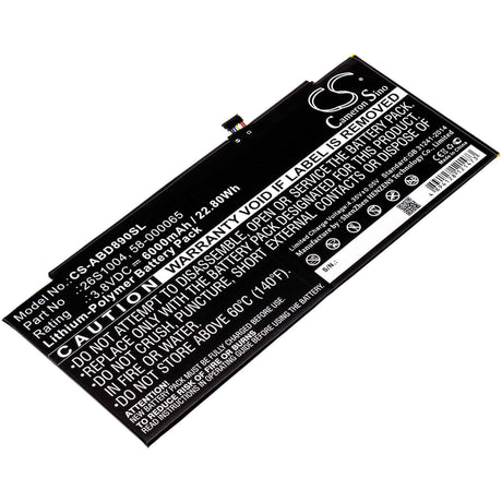 3.8V, Li-Polymer, 6000mAh, Tablet battery fits Amazon, 26s1004, Gpz45rw, Gu045rw, 22.80Wh Tablet Cameron Sino Technology Limited