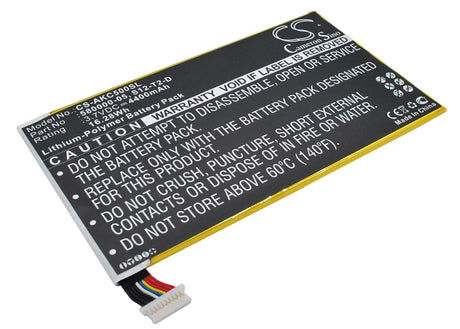 3.7V, Li-Polymer, 4400mAh, Tablet battery fits Amazon, 26s1001-a1(1icp4/82/138), Kc5, Kindle Fire Hd 2013, 16.28Wh Tablet Cameron Sino Technology Limited