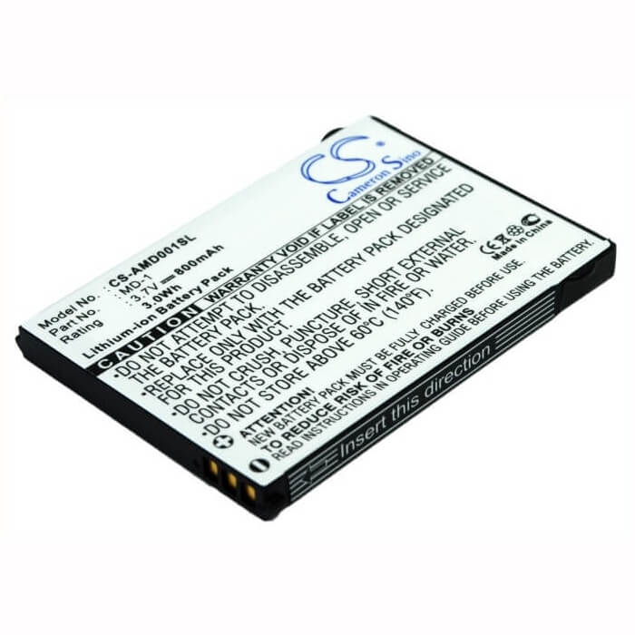 3.7V, Li-ion, 800mAh, SmartPhone battery fits Amoi, Md-1, Md-1, 2.96Wh Mobile, SmartPhone Cameron Sino Technology Limited (Smartphone)