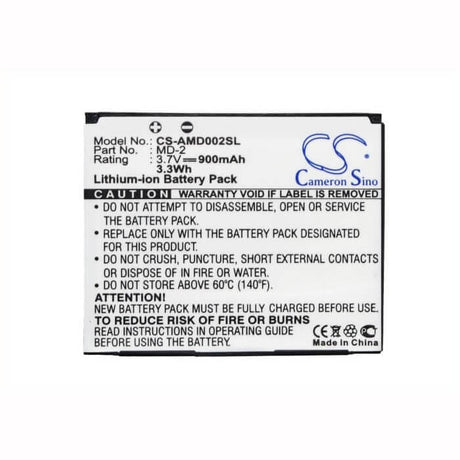 3.7V, Li-ion, 900mAh, SmartPhone battery fits Amoi, Tim Onda, Md-2, Md02, Md2, 3.33Wh Mobile, SmartPhone Cameron Sino Technology Limited (Smartphone)