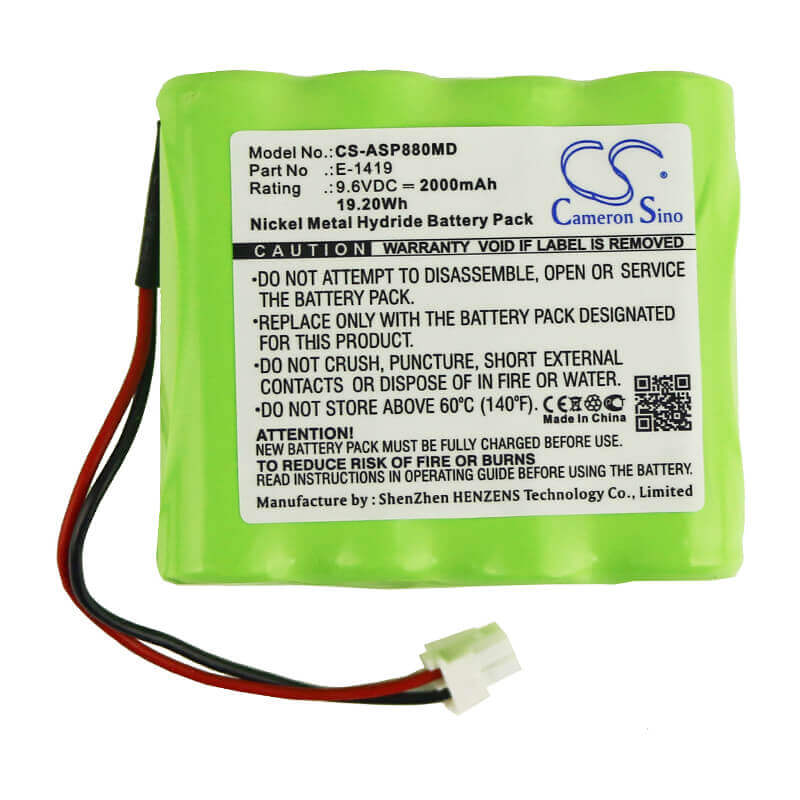 9.6V, Ni-MH, 2000mAh, Medical battery fits Ampall, E-1419, Sp-8800 Syringe Pump, 19.20Wh Medical Cameron Sino Technology Limited (Medical)