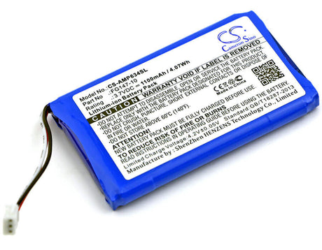 3.7V, Li-ion, 1100mAh, Remote Control battery fits Amx, Fg148-04, Mio Modero Remote Controls, Mio R-4 Mio Modero Remote, 4.07Wh Remote Control Cameron Sino Technology Limited