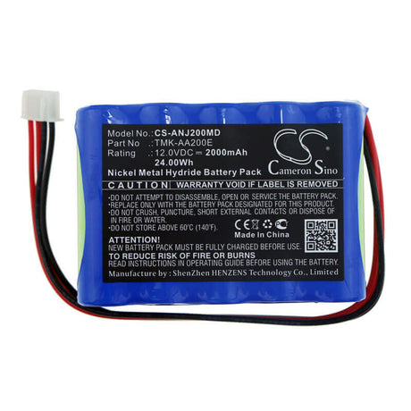 12.0V, Ni-MH, 2000mAh, Medical battery fits Angel, Tmk-aa200e, Aj5808, Aj5808a, 24.00Wh Medical Cameron Sino Technology Limited (Medical)