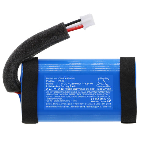 7.4V, Li-ion, 2600mAh, Speaker battery fits Anker, A3161, A3165, 19.24Wh Speaker Cameron Sino Technology Limited