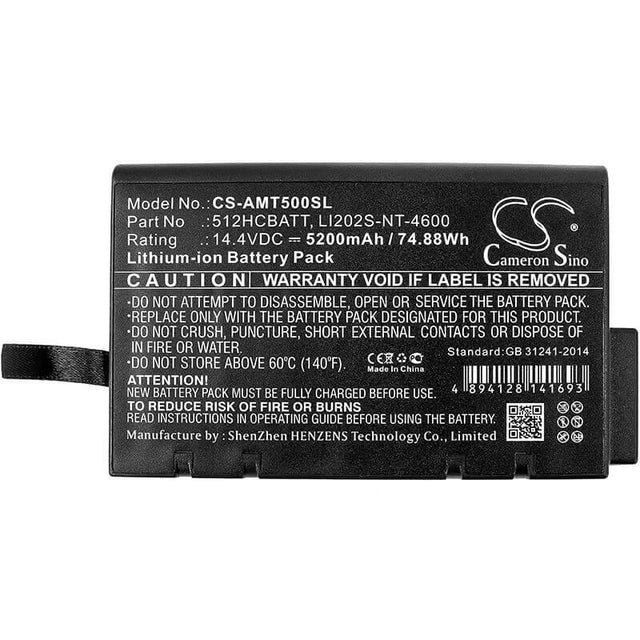 14.4V, Li-ion, 5200mAh, Equipment battery fits Anritsu, Tsi, 512hcbatt, Nettest CMA-5000, Nettest Cma-5000a, 74.88Wh Equipment, Survey, Test Cameron Sino Technology Limited