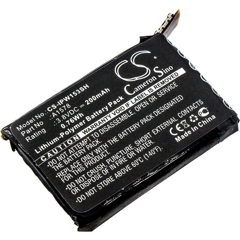 3.8V, Li-Polymer, 200mAh, Smartwatch battery fits Apple, A1578, A1553, A1554, 0.76Wh Smartwatch Cameron Sino Technology Limited