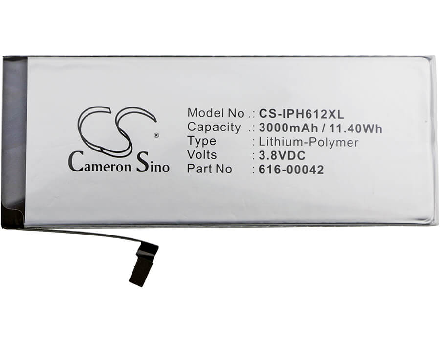 3.8V, Li-Polymer, 3000mAh, SmartPhone battery fits Apple, 616-00042, A1634, A1687, 11.4Wh Mobile, SmartPhone Cameron Sino Technology Limited (Smartphone)