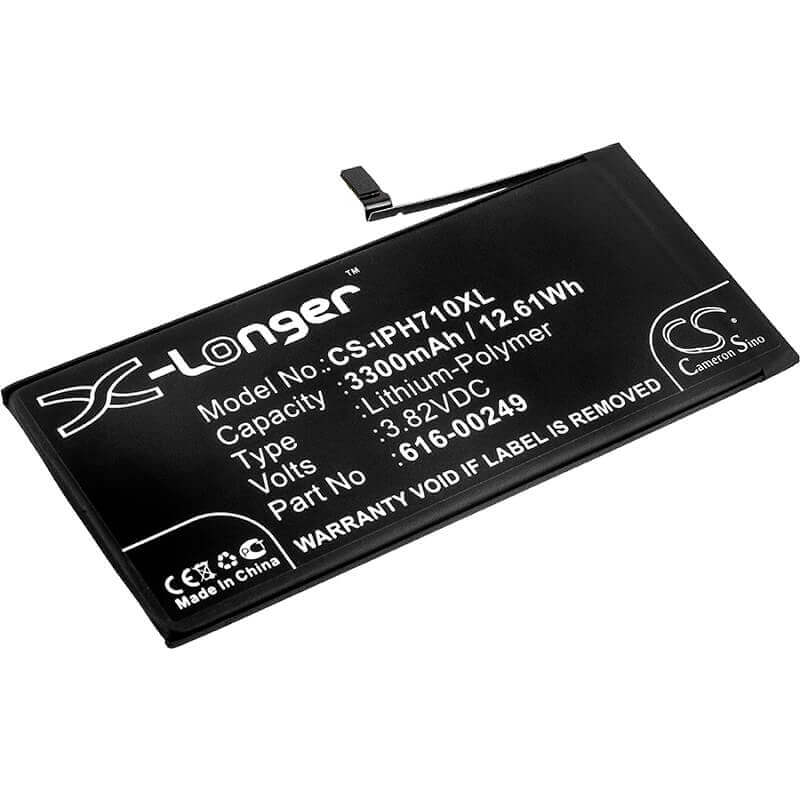 3.82V, Li-Polymer, 3300mAh, SmartPhone battery fits Apple, 616-00249, A1661, A1784, 12.61Wh Mobile, SmartPhone Cameron Sino Technology Limited (Smartphone)
