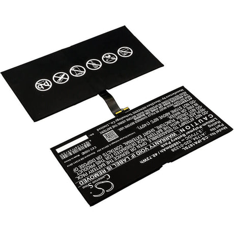 3.77V, Li-Polymer, 10800mAh, Tablet battery fits Apple, 020-01238, A1670, A1671, 40.72Wh Tablet Cameron Sino Technology Limited