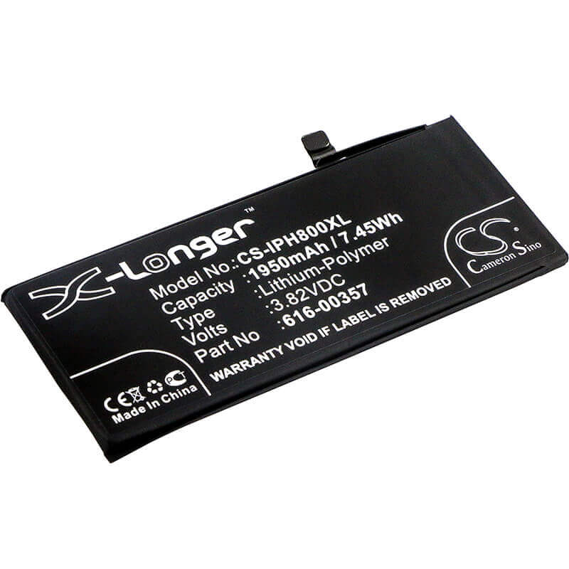 3.82V, Li-Polymer, 1950mAh, SmartPhone battery fits Apple, 616-00357, A1863, Iphone 8, 7.45Wh Mobile, SmartPhone Cameron Sino Technology Limited (Smartphone)