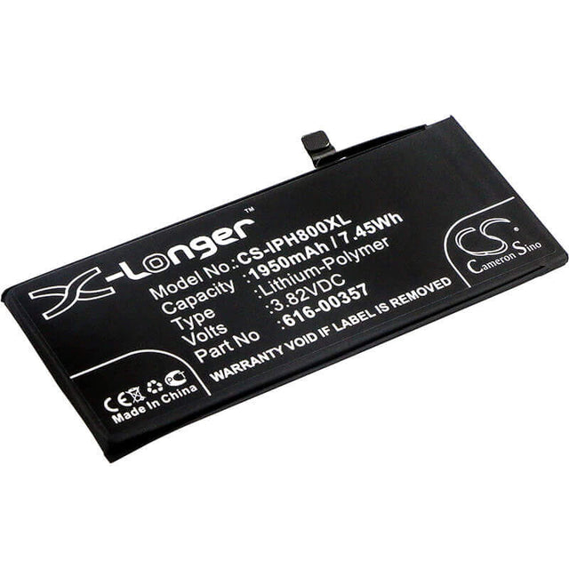 3.82V, Li-Polymer, 1950mAh, SmartPhone battery fits Apple, 616-00357, A1863, Iphone 8, 7.45Wh Mobile, SmartPhone Cameron Sino Technology Limited (Smartphone)