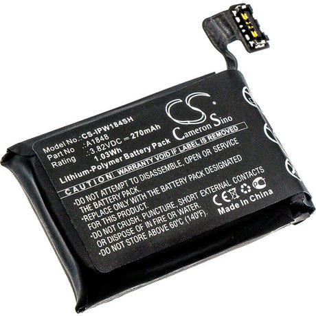 3.82V, Li-Polymer, 270mAh, Smartwatch battery fits Apple, A1848, A1858, Gsrf-mqjq2ll/a, 1.03Wh Smartwatch Cameron Sino Technology Limited