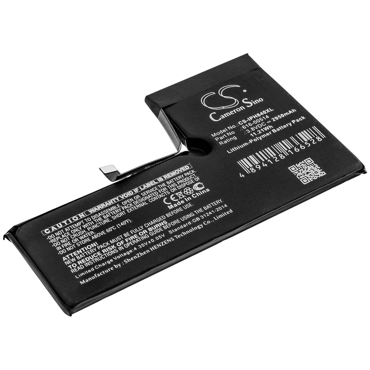 3.8V, Li-Polymer, 2950mAh, SmartPhone battery fits Apple, 616-00514, A1920, A2097, 11.21Wh Mobile, SmartPhone Cameron Sino Technology Limited (Smartphone)