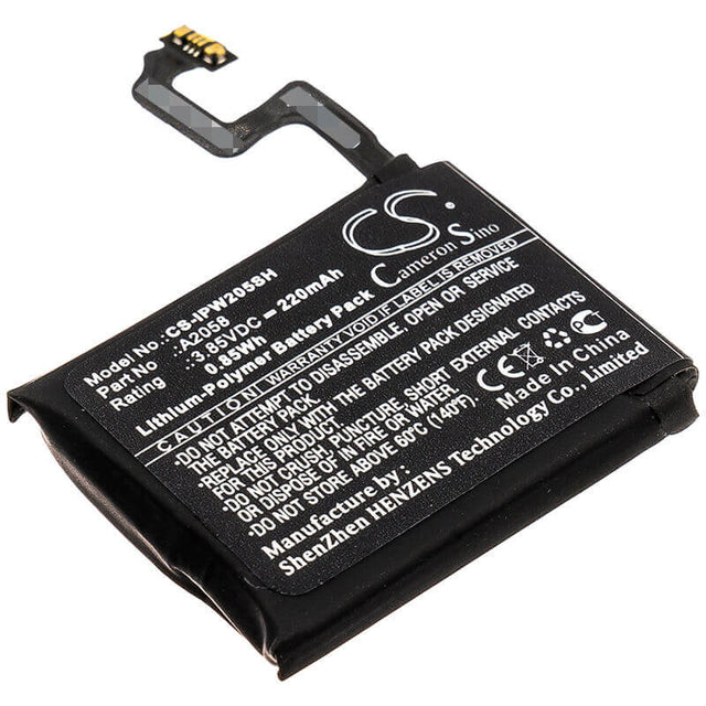 3.85V, Li-Polymer, 220mAh, Smartwatch battery fits Apple, A2058, A1975, A1977, 0.85Wh Smartwatch Cameron Sino Technology Limited
