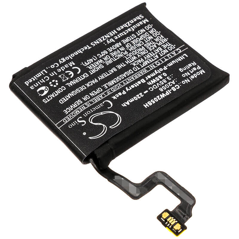 3.85V, Li-Polymer, 220mAh, Smartwatch battery fits Apple, A2058, A1975, A1977, 0.85Wh Smartwatch Cameron Sino Technology Limited