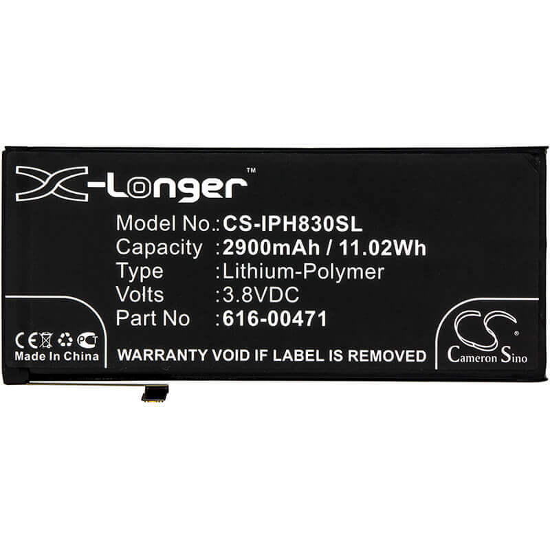 3.8V, Li-Polymer, 2900mAh, SmartPhone battery fits Apple, 616-00468, A1984, A2105, 11.02Wh Mobile, SmartPhone Cameron Sino Technology Limited (Smartphone)