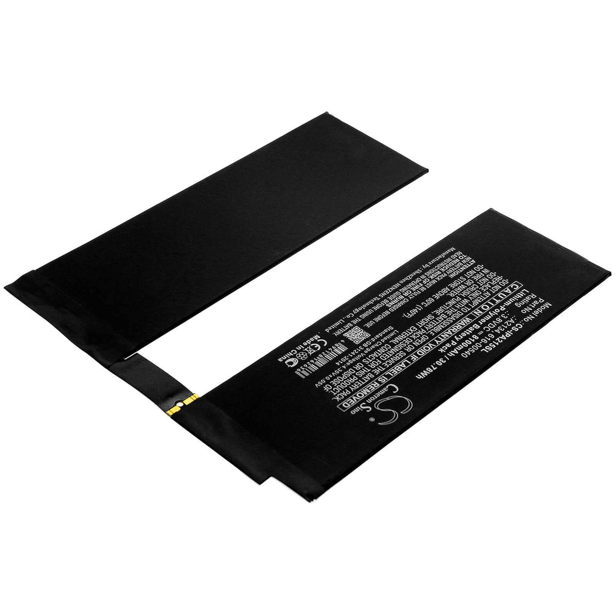 3.8V, Li-Polymer, 8100mAh, Tablet battery fits Apple, 616-00540, A2123, A2152, 30.78Wh Tablet Cameron Sino Technology Limited