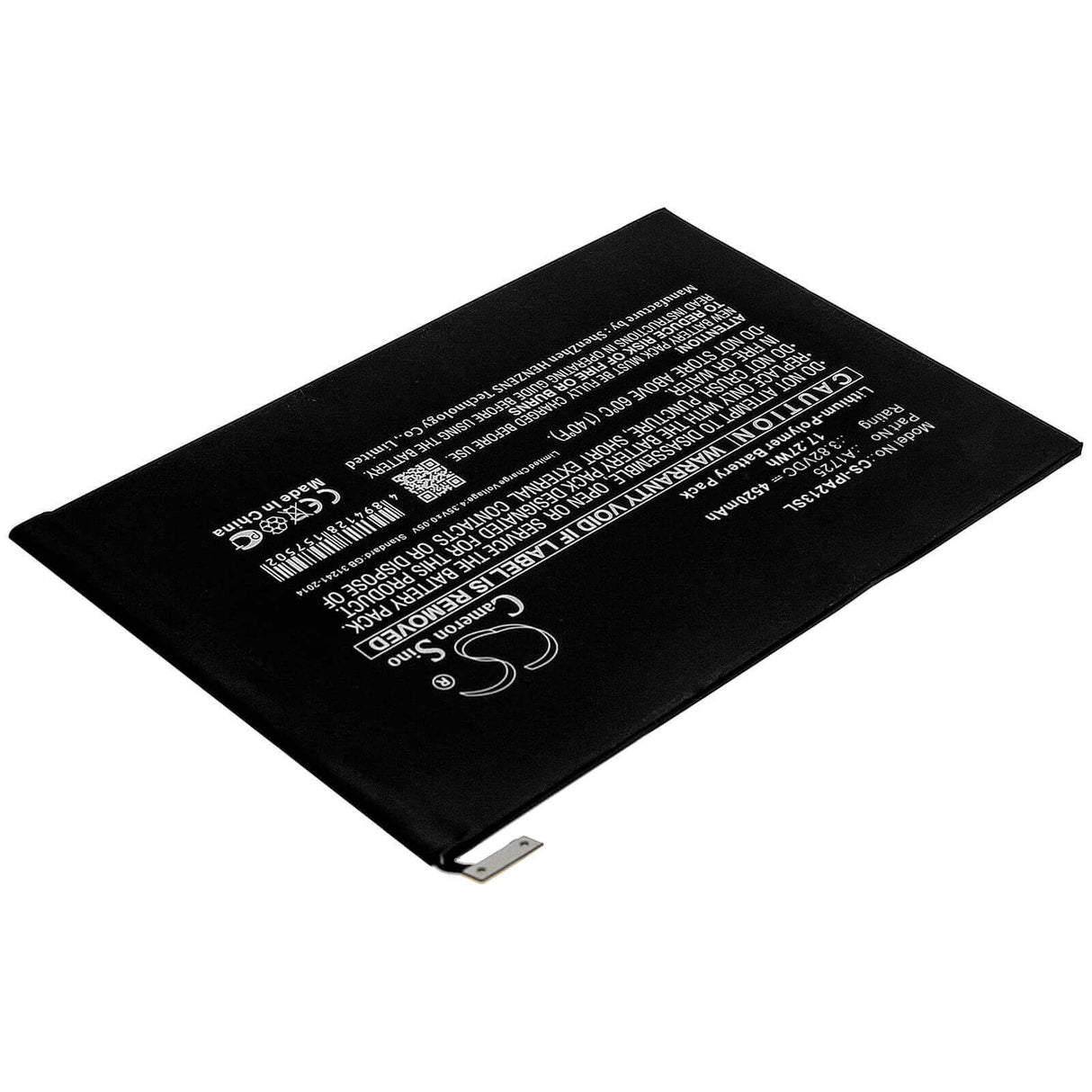 3.82V, Li-Polymer, 4520mAh, Tablet battery fits Apple, A1725, A2114, A2124, 17.27Wh Tablet Cameron Sino Technology Limited