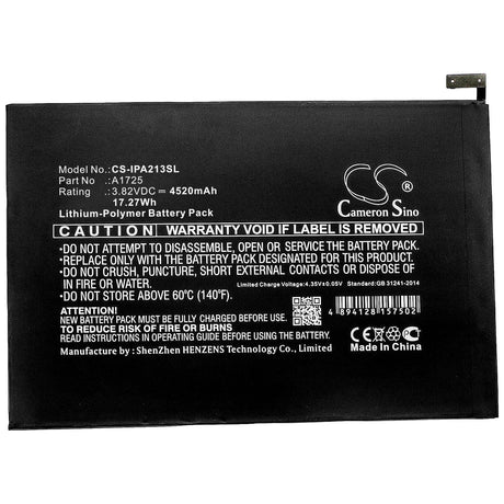 3.82V, Li-Polymer, 4520mAh, Tablet battery fits Apple, A1725, A2114, A2124, 17.27Wh Tablet Cameron Sino Technology Limited