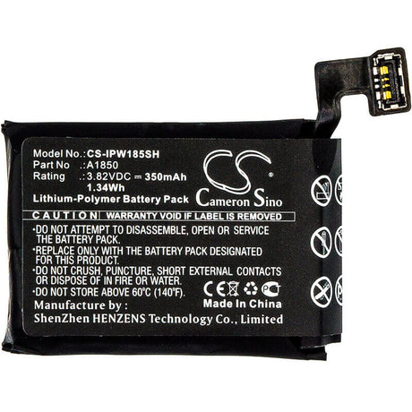3.82V, Li-Polymer, 350mAh, Smartwatch battery fits Apple, A1850, A1859, Gsrf-mqk32ll/a, 1.34Wh Smartwatch Cameron Sino Technology Limited
