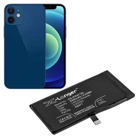 3.83V, Li-Polymer, 2200mAh, SmartPhone battery fits Apple, A2471, Iphone 12 Mini, 8.43Wh Mobile, SmartPhone Cameron Sino Technology Limited (Smartphone)