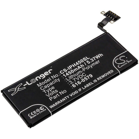 3.7V, Li-Polymer, 1450mAh, SmartPhone battery fits Apple, 616-0479, A1387, A1431, 5.37Wh Mobile, SmartPhone Cameron Sino Technology Limited (Smartphone)