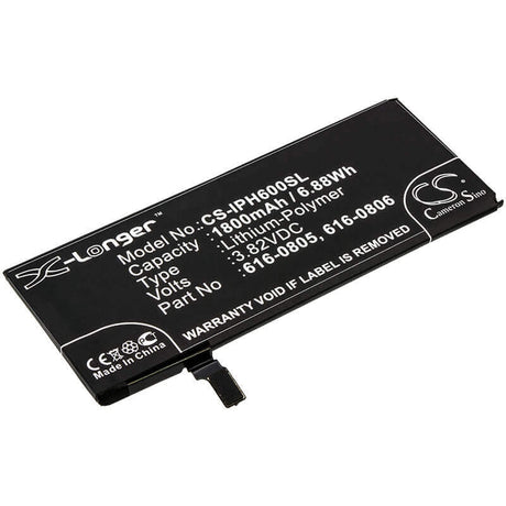 3.82V, Li-Polymer, 1800mAh, SmartPhone battery fits Apple, 616-0804, A1549, A1586, 6.88Wh Mobile, SmartPhone Cameron Sino Technology Limited (Smartphone)