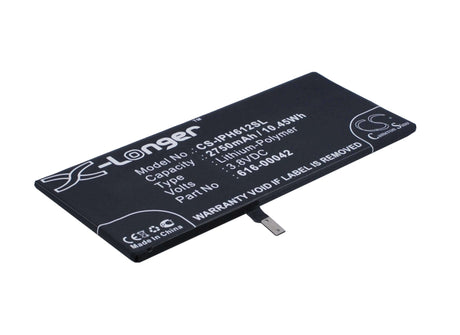 3.8V, Li-Polymer, 2750mAh, SmartPhone battery fits Apple, 616-00042, A1634, A1687, 10.45Wh Mobile, SmartPhone Cameron Sino Technology Limited (Smartphone)