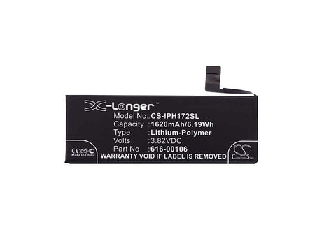 3.82V, Li-Polymer, 1620mAh, SmartPhone battery fits Apple, 616-00106, A1662, A1723, 6.19Wh Mobile, SmartPhone Cameron Sino Technology Limited (Smartphone)