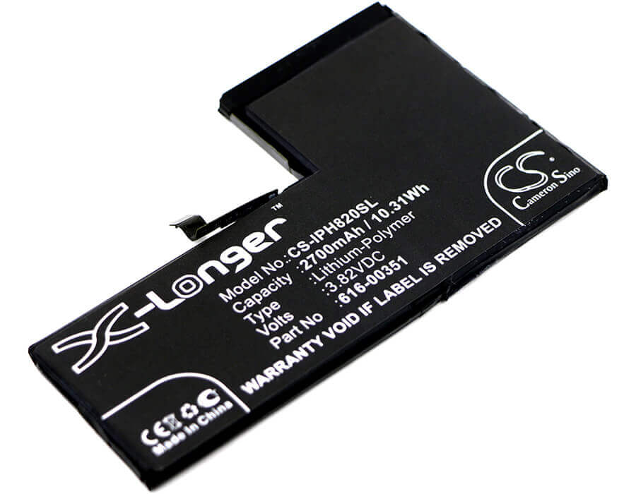 3.82V, Li-Polymer, 2700mAh, SmartPhone battery fits Apple, 616-00351, Iphone X, Mqa52ll/a, 10.31Wh Mobile, SmartPhone Cameron Sino Technology Limited (Smartphone)