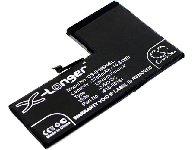 3.82V, Li-Polymer, 2700mAh, SmartPhone battery fits Apple, 616-00351, Iphone X, Mqa52ll/a, 10.31Wh Mobile, SmartPhone Cameron Sino Technology Limited (Smartphone)