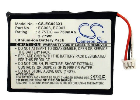 Battery For Apple Ipod Mini 4gb, Ipod Mini 6gb, Mini 4gb M9802 3.7v, 750mah - 2.78wh Media Player Cameron Sino Technology Limited