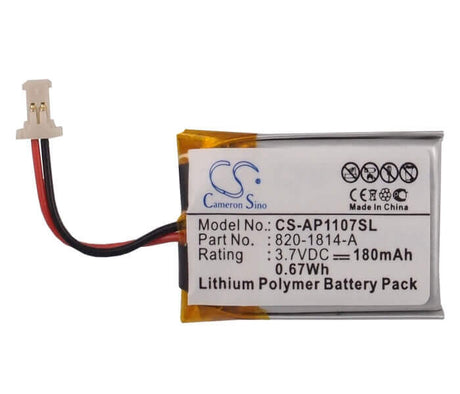 3.7V, Li-Polymer, 180mAh, RAID Controller battery fits Apple, 820-1814-a, A1106, A1107 17", 0.67Wh RAID Controller Cameron Sino Technology Limited