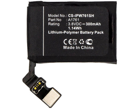 3.8V, Li-Polymer, 300mAh, Smartwatch battery fits Apple, A1761, Watch 2 42mm, Watch A1758, 1.14Wh Smartwatch Cameron Sino Technology Limited