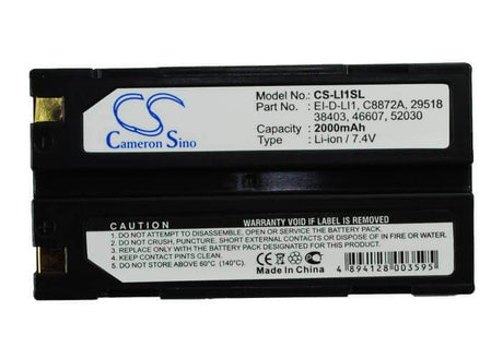 7.4V, Li-ion, 2000mAh, Equipment battery fits Moli, Spectra Precision, Chc, Trimble, Kyocera, Tsc1, Aps, Survey, Spectralink, Hp, Symbol, Molicel, Tianbao, Horizon, Chcnav, 1906110059, BC1071, 14.8Wh Equipment, Survey, Test Cameron Sino Technology Limited
