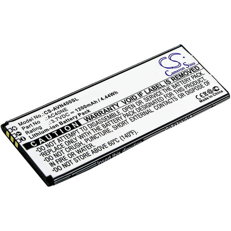 3.7V, Li-ion, 1200mAh, SmartPhone battery fits Archos, Ac40ne, 40 Neon, 4.44Wh Mobile, SmartPhone Cameron Sino Technology Limited (Smartphone)