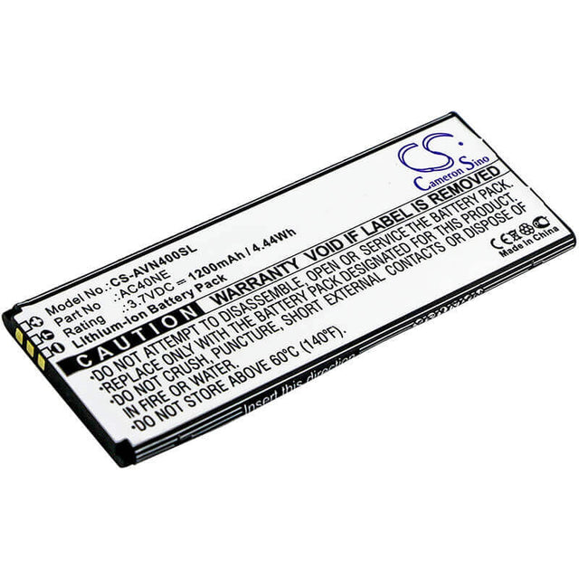 3.7V, Li-ion, 1200mAh, SmartPhone battery fits Archos, Ac40ne, 40 Neon, 4.44Wh Mobile, SmartPhone Cameron Sino Technology Limited (Smartphone)