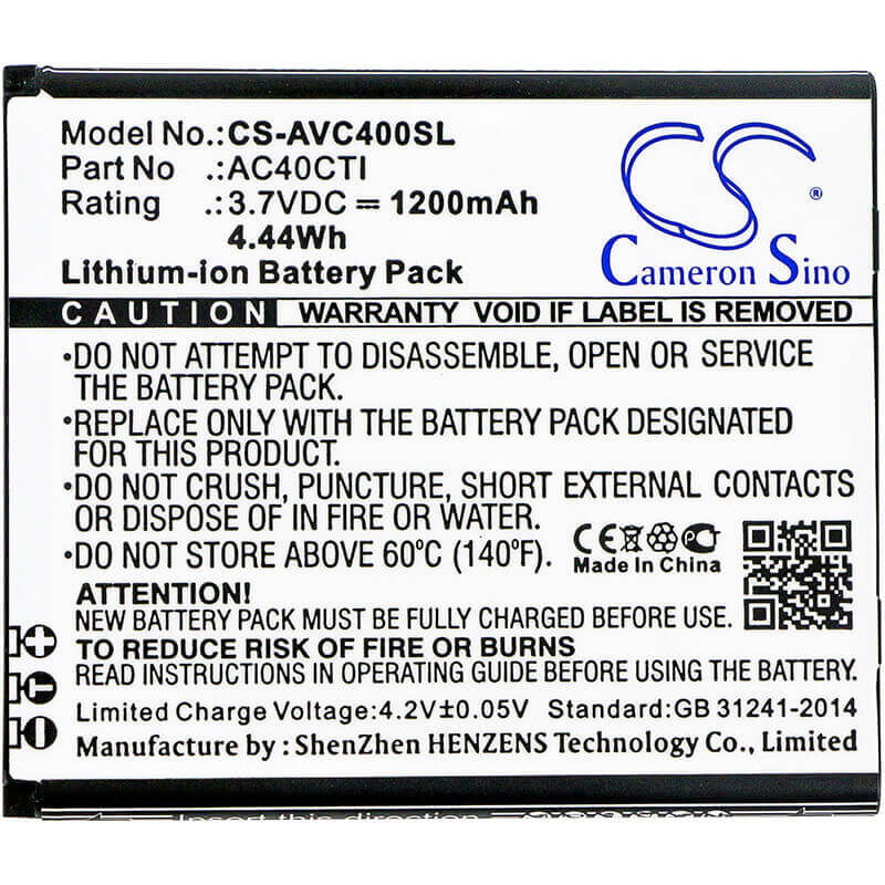 3.7V, Li-ion, 1200mAh, SmartPhone battery fits Archos, Ac40cti, 40c Titanium, 4.44Wh Mobile, SmartPhone Cameron Sino Technology Limited (Smartphone)