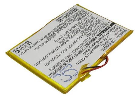 3.7V, Li-Polymer, 2600mAh, Media Player battery fits Archos, M02864t, 5 60gb, 9.62Wh Media Player Cameron Sino Technology Limited