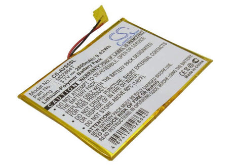 3.7V, Li-Polymer, 2600mAh, Media Player battery fits Archos, M02864t, 5 60gb, 9.62Wh Media Player Cameron Sino Technology Limited