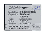 3.7V, Li-ion, 2000mAh, SmartPhone battery fits Arcmoile, Archos, Gsmart, Ac500bne, 50 Neon, 50 Neon 4g, 7.4Wh Mobile, SmartPhone Cameron Sino Technology Limited (Smartphone)