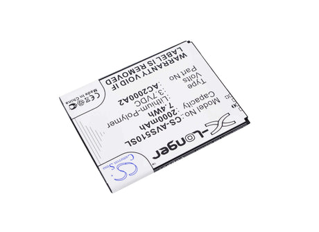 3.7V, Li-Polymer, 2000mAh, SmartPhone battery fits Archos, Ac2000a2, 50c Oxygen, 7.4Wh Mobile, SmartPhone Cameron Sino Technology Limited (Smartphone)