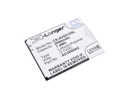 3.7V, Li-Polymer, 2000mAh, SmartPhone battery fits Archos, Ac2000a2, 50c Oxygen, 7.4Wh Mobile, SmartPhone Cameron Sino Technology Limited (Smartphone)