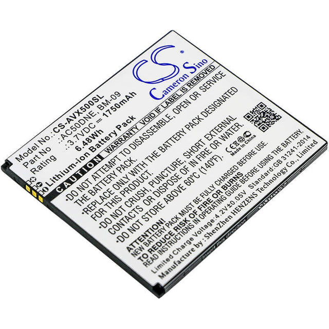 3.7V, Li-ion, 1750mAh, SmartPhone battery fits Archos, Ac50dne ( 1icp4/59/65 ), 50d Neon, A50d Neon, 6.48Wh Mobile, SmartPhone Cameron Sino Technology Limited (Suspended)