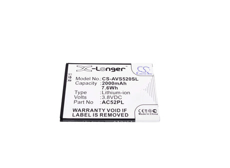 3.8V, Li-ion, 2000mAh, SmartPhone battery fits Archos, Ac52pl, 52 Platinum, 7.6Wh Mobile, SmartPhone Cameron Sino Technology Limited (Smartphone)