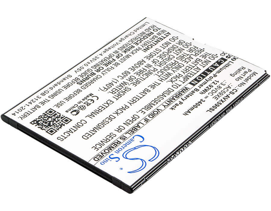 3.8V, Li-Polymer, 3400mAh, SmartPhone battery fits Archos, Ac59xe, 59 Xenon, P336688, 12.92Wh Mobile, SmartPhone Cameron Sino Technology Limited (Smartphone)