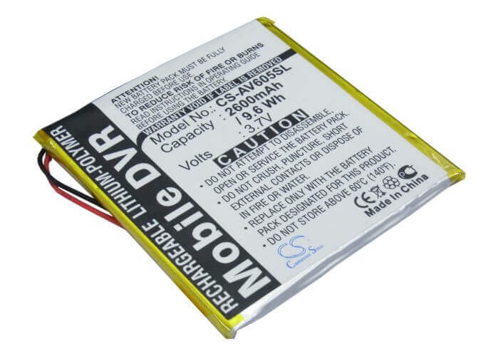 3.7V, Li-Polymer, 2600mAh, Media Player battery fits Archos, Av605 20gb, Av605 40gb, 9.62Wh Media Player Cameron Sino Technology Limited (Suspended)