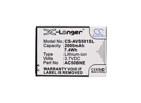 3.7V, Li-ion, 2000mAh, SmartPhone battery fits Archos, Ac50bne, 50b Neon, Neon 50b, 7.4Wh Mobile, SmartPhone Cameron Sino Technology Limited (Smartphone)