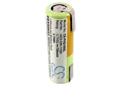 3.7V, Li-ion, 750mAh, Shaver battery fits Arcitec, Panasonic, Philips, 036-11290, Pt920/21, Rq1060, 2.78Wh Shaver Cameron Sino Technology Limited